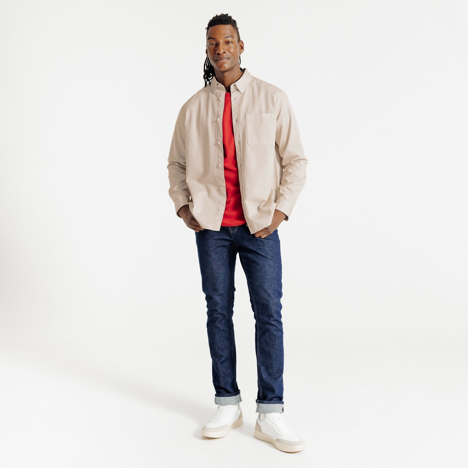 Effen hemd in katoen