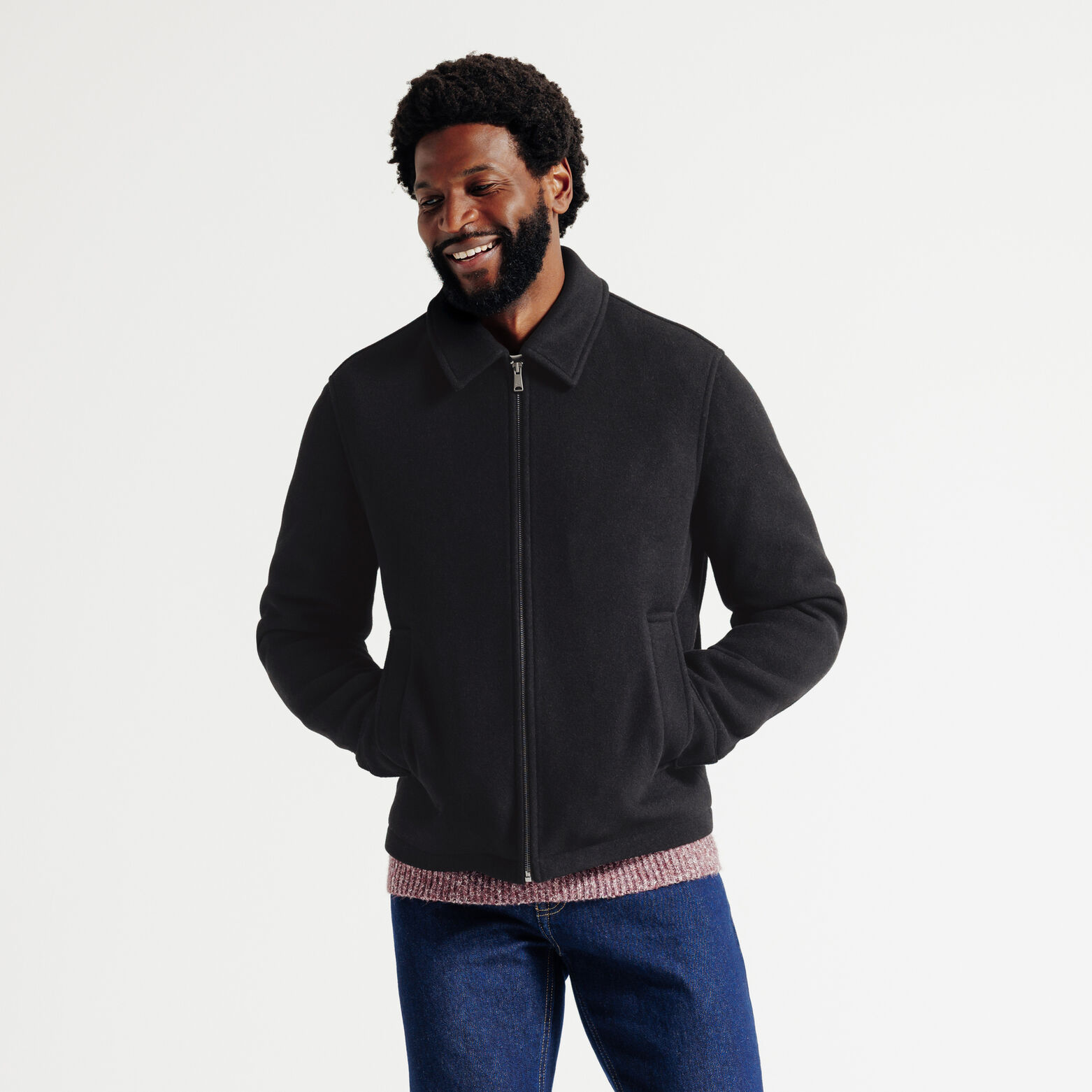 Blouson col chemise zipp&eacute;