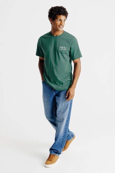 Tee shirt imprim&eacute; poitrine chien