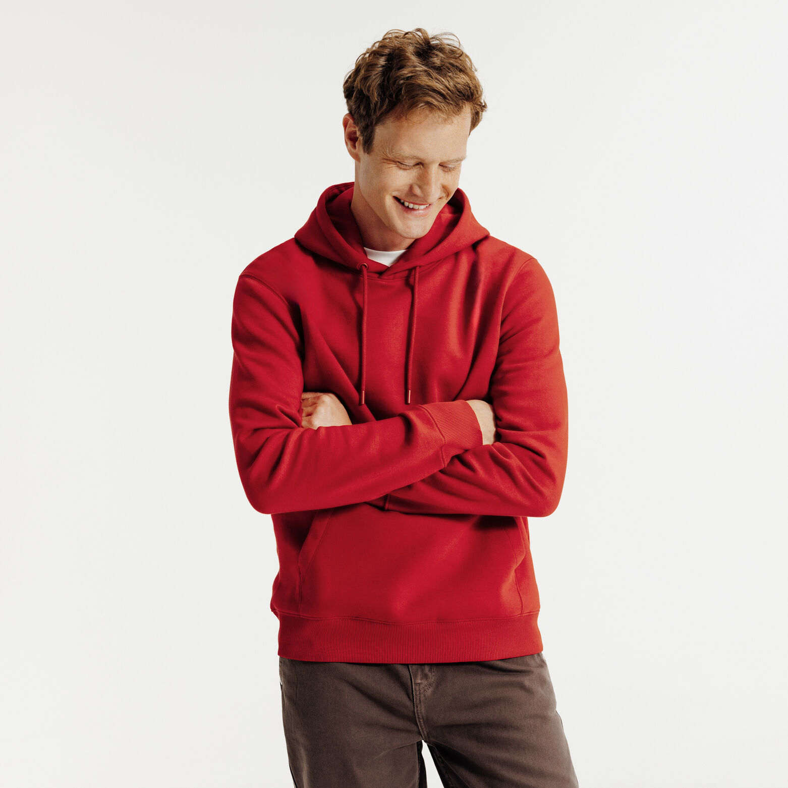 Effen sweater met kap