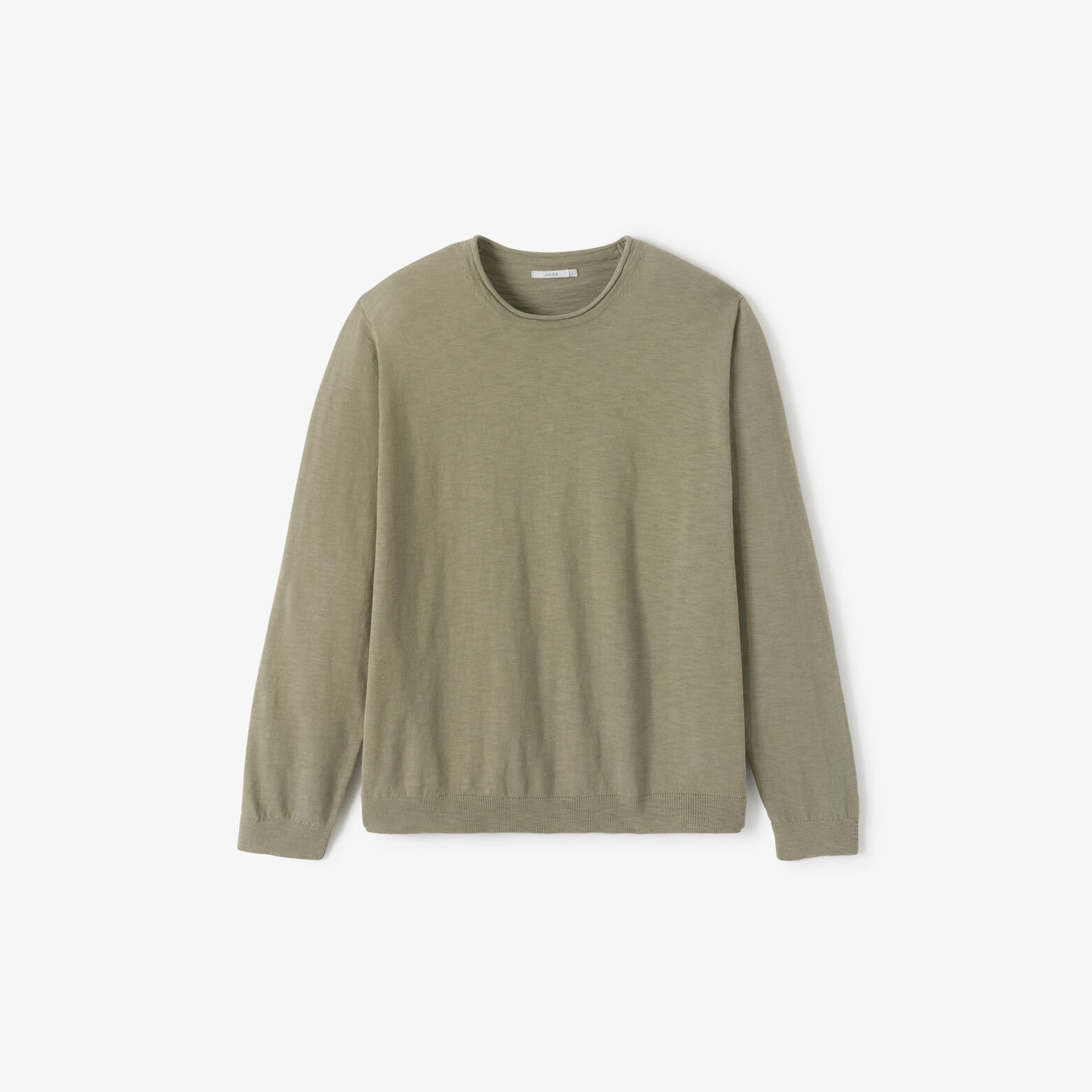 Pull col rond finition roulott&eacute;e