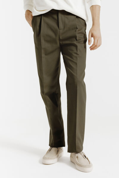 Pantalon chino loose &agrave; plis