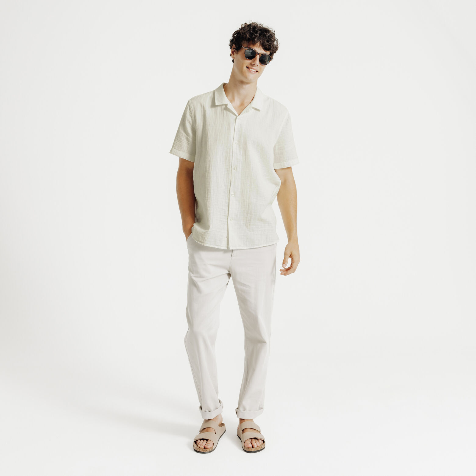 Regular effen hemdje in katoengaas