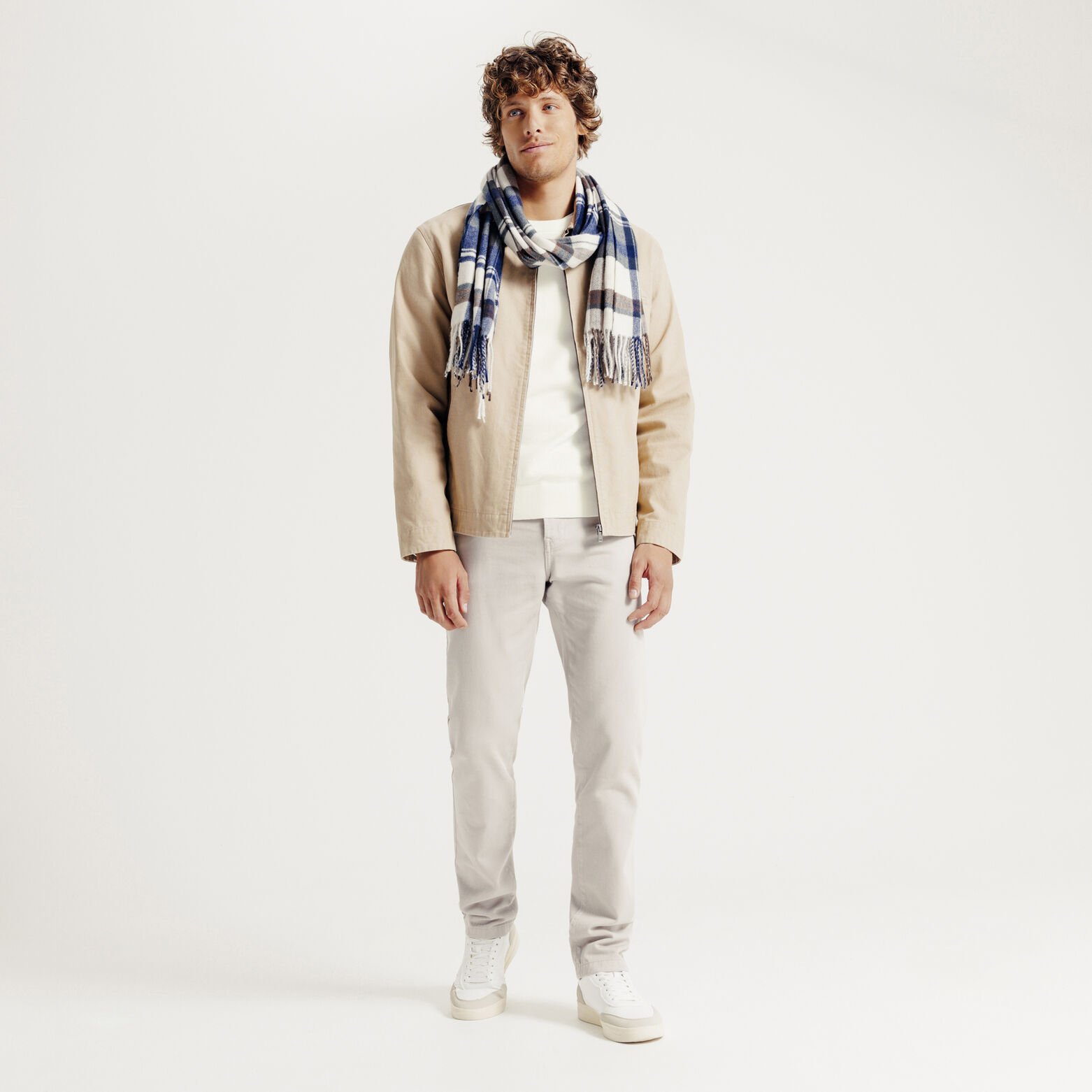 Trui ronde hals in fantasie-stekenpatroon