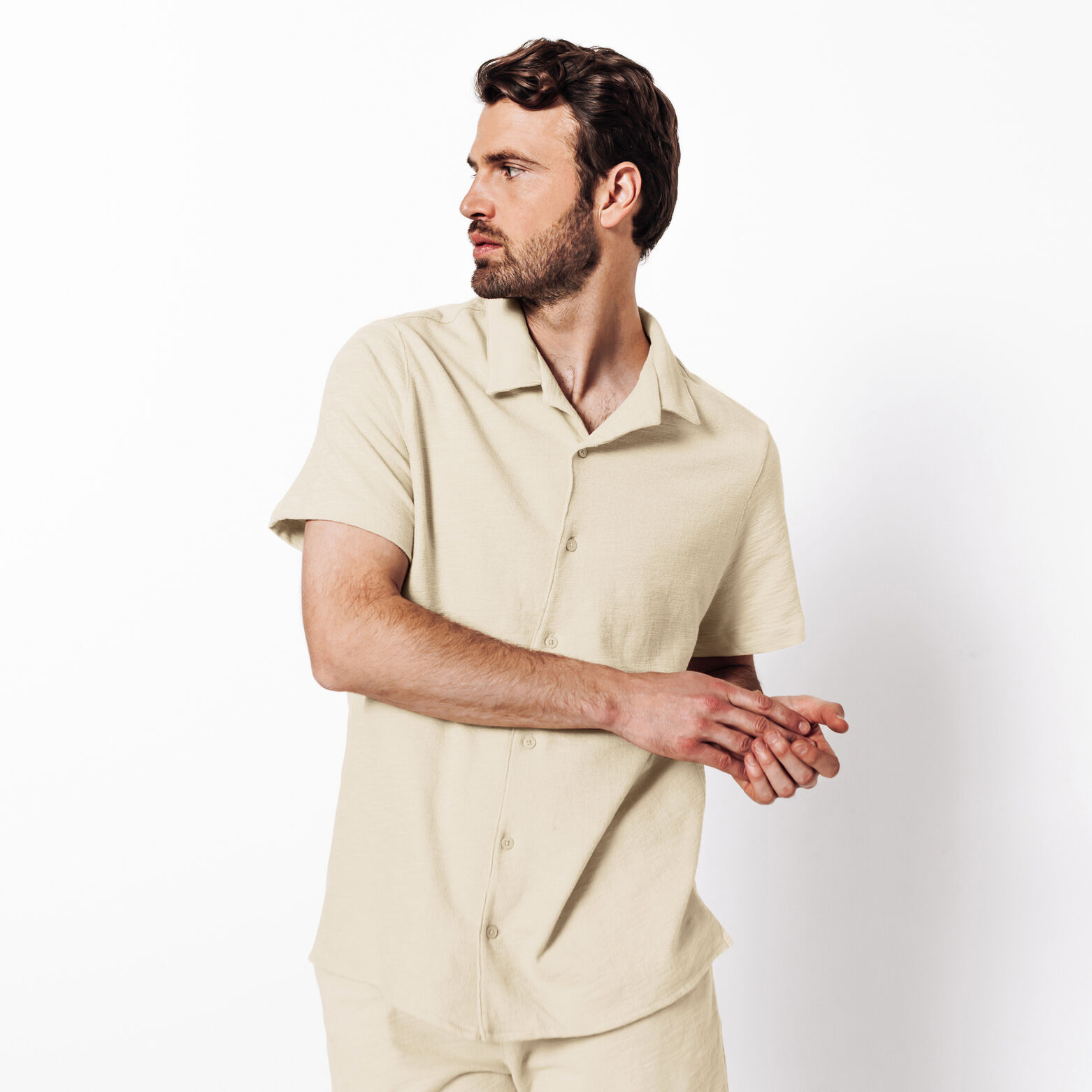 Hemdje in badstof met haaienkraag