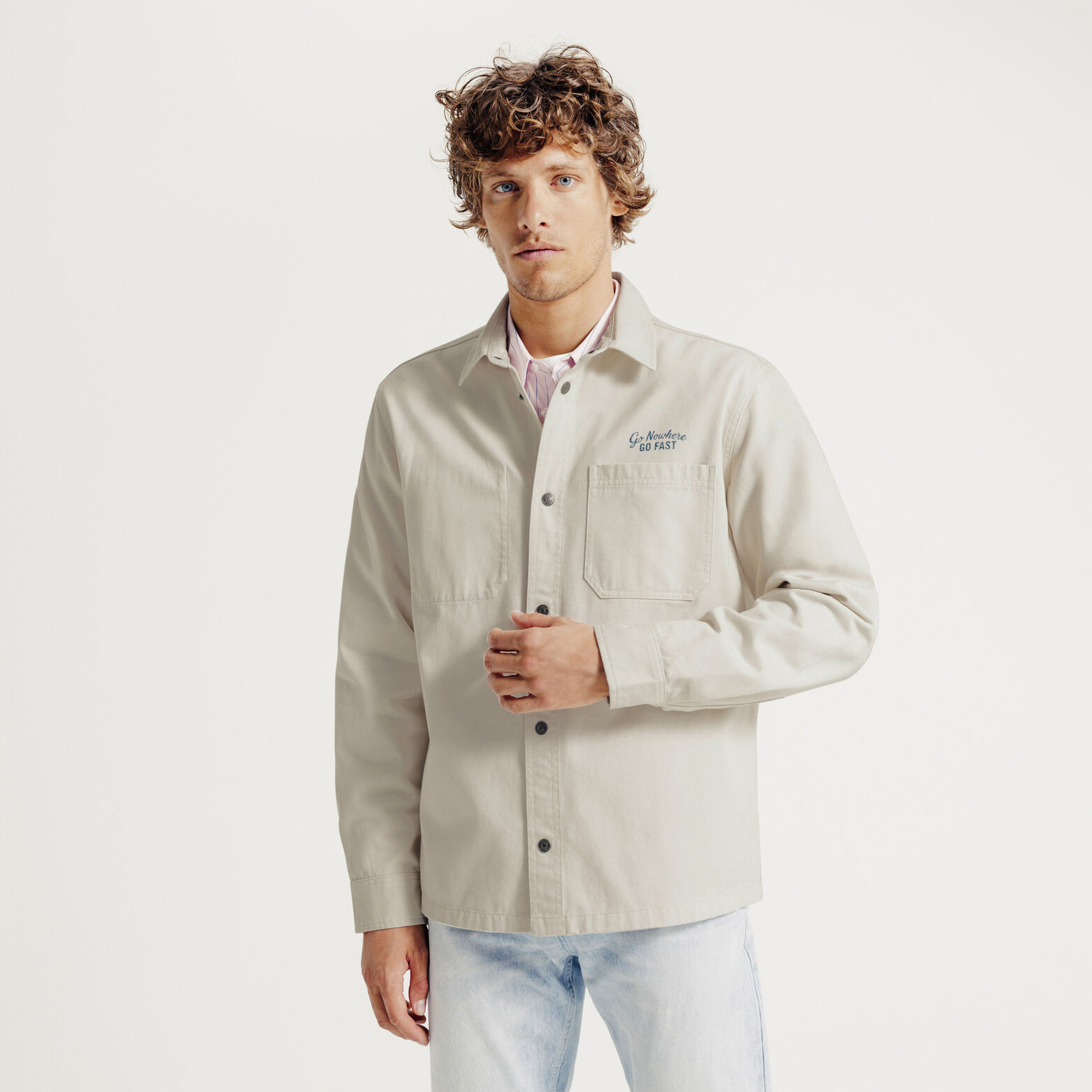 Overhemd in katoen met print