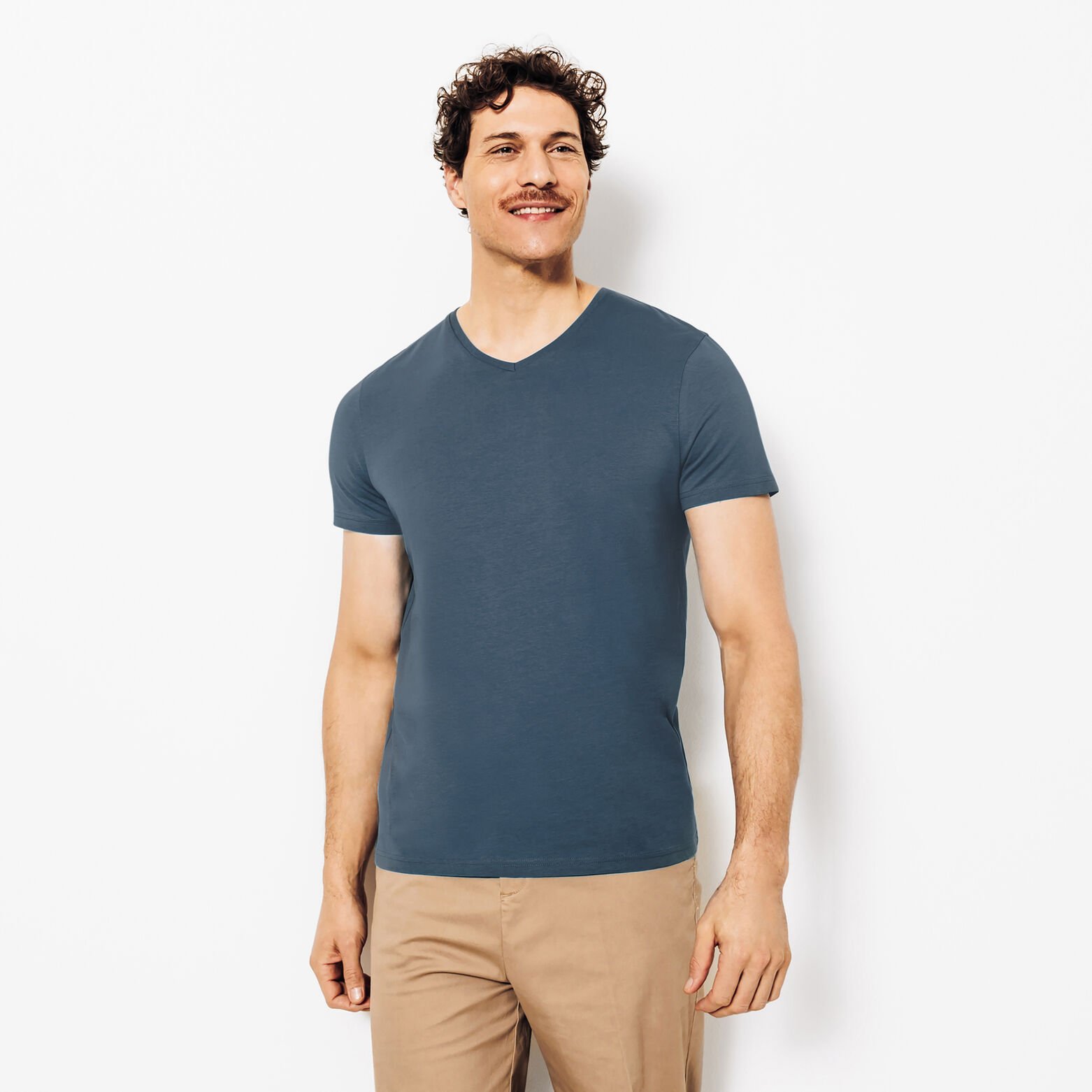 Tee shirt col V en coton