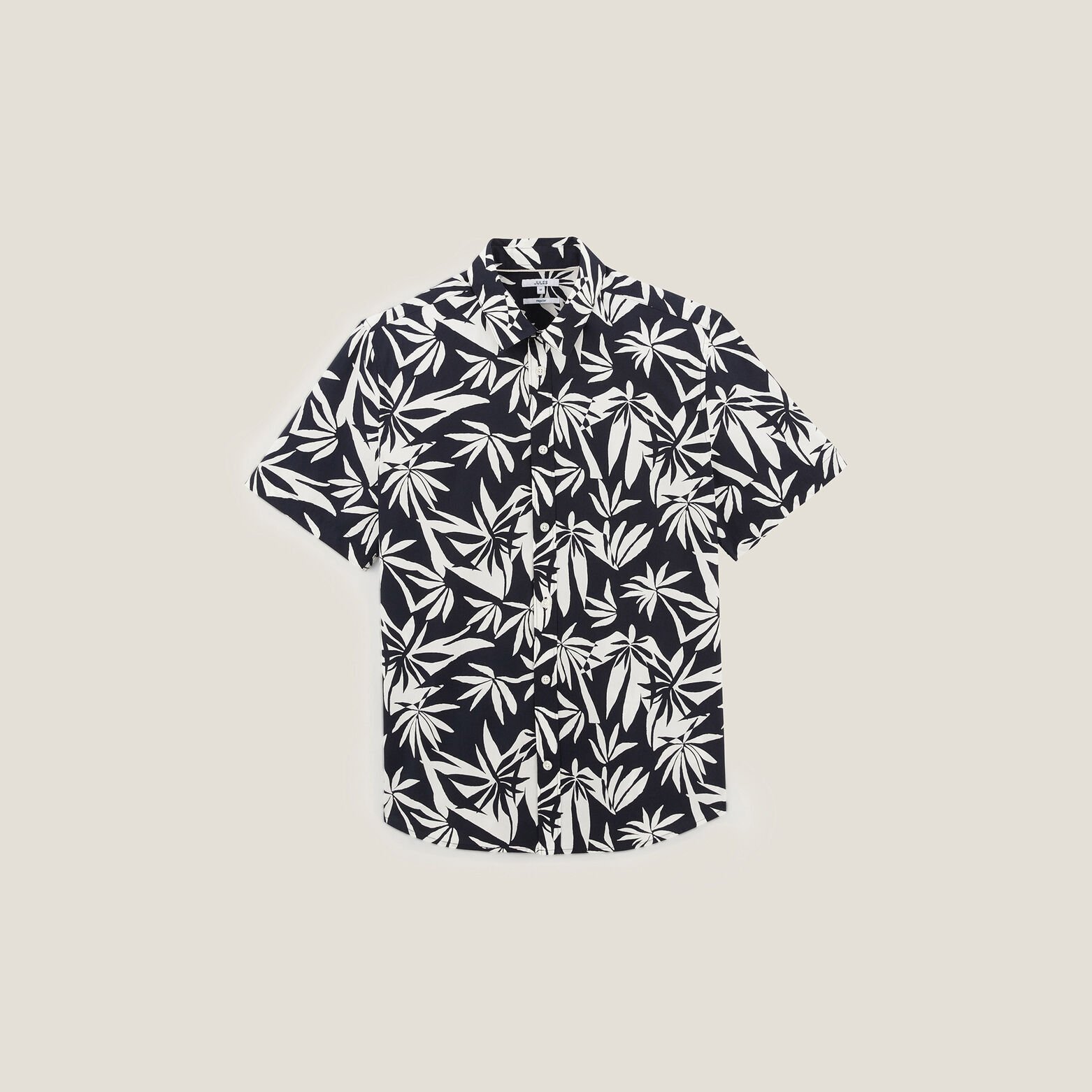 Regular hawa&iuml;hemdje met bloemenprint in biokatoen