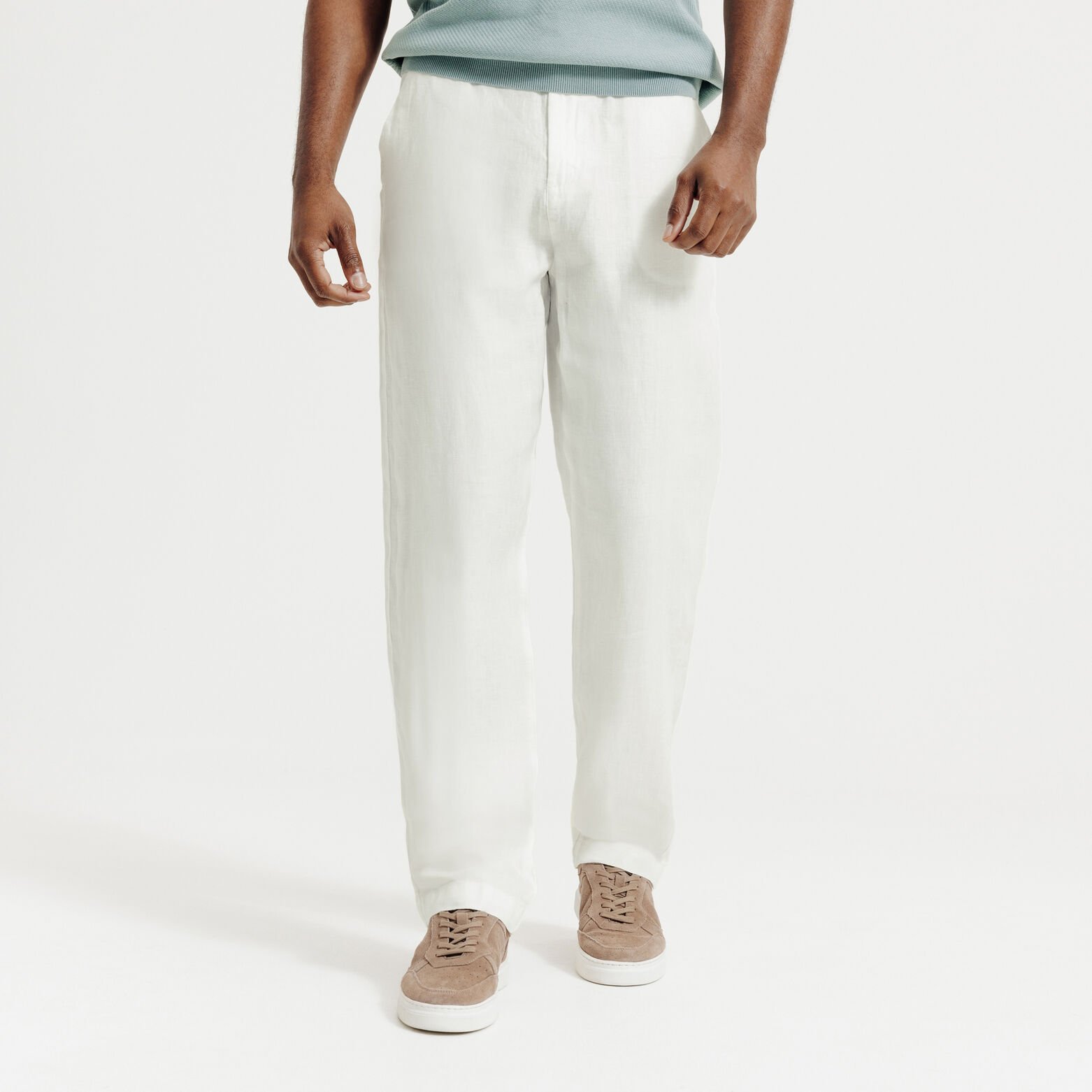 Pantalon chino loose 100% lin