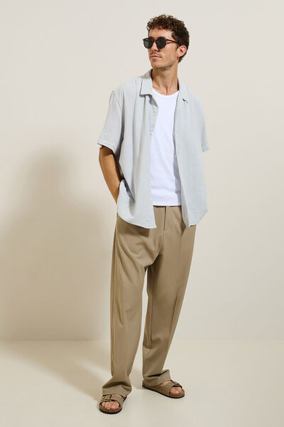 Chemisette en gaze de coton textur&eacute;e