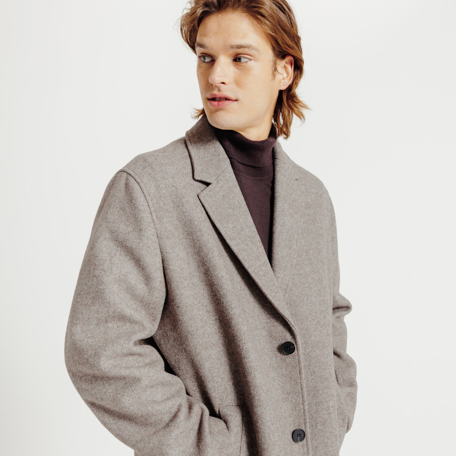 Manteau long col tailleur