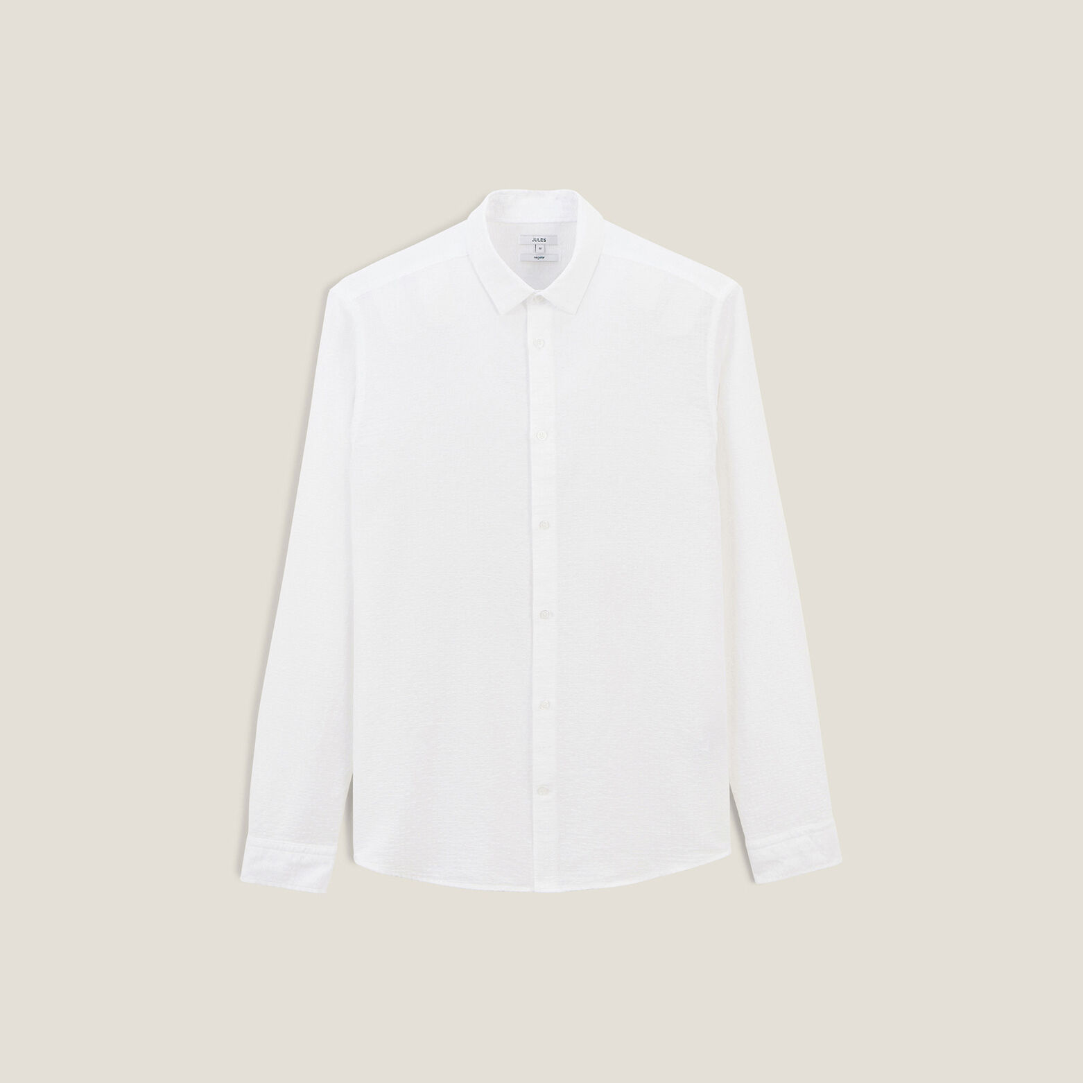 Chemise en coton seersucker ray&eacute;e