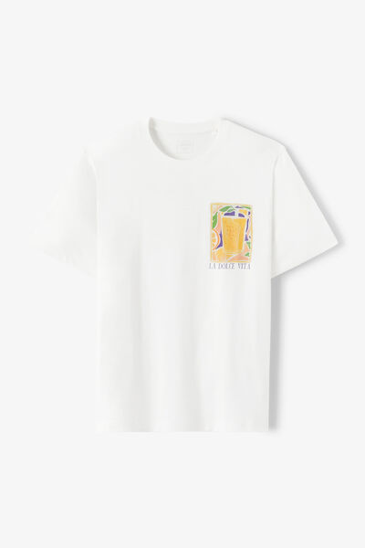 Tee shirt imprim&eacute; devant et dos "dolce vita"