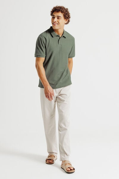 Polo manches courtes textur&eacute;