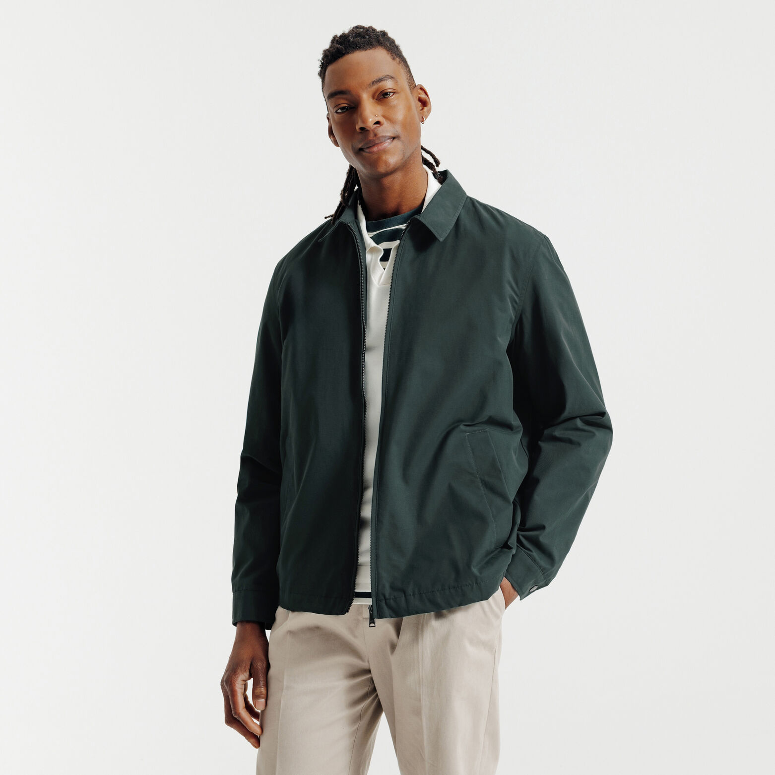 Blouson col chemise zipp&eacute;