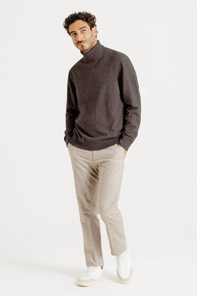 Pull col roul&eacute; m&eacute;rinos cachemire