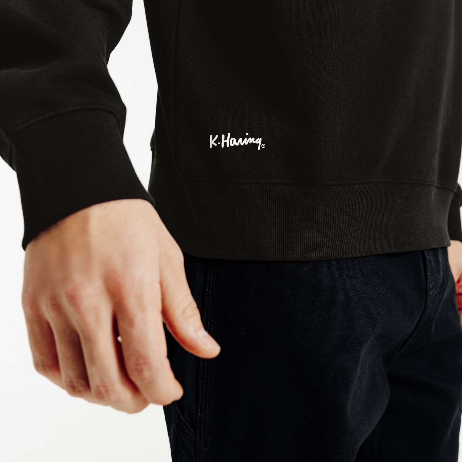 Sweat col rond imprim&eacute; licence Keith Haring