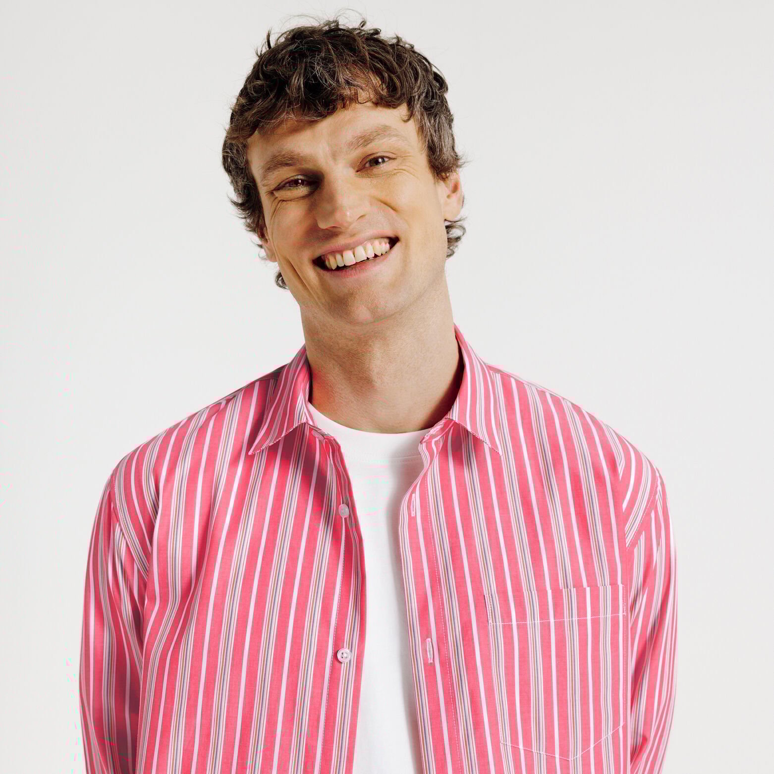 Chemise boxy ray&eacute;e en coton