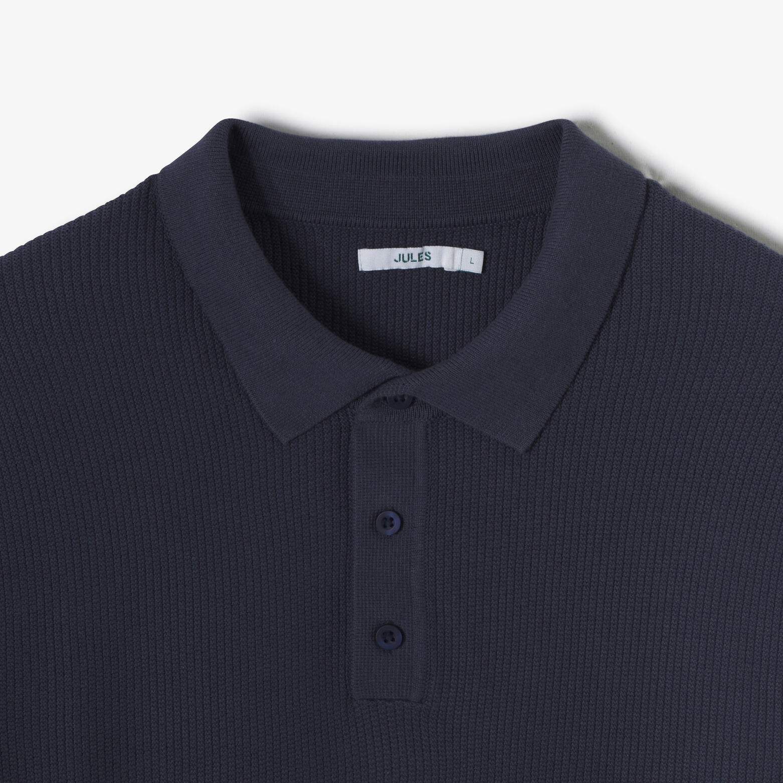 Polo en maille col boutonn&eacute; jeux de points
