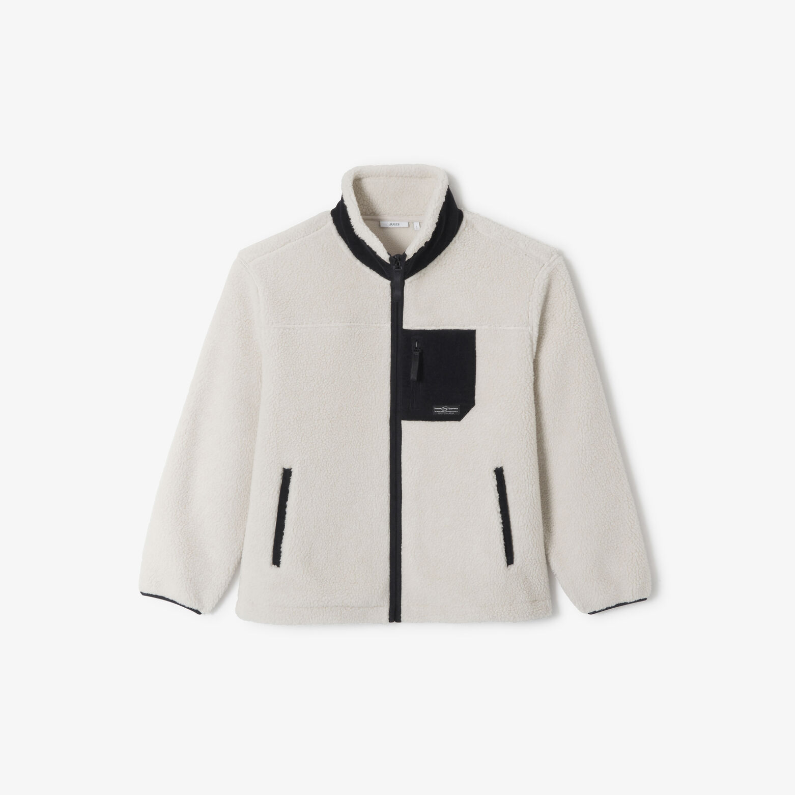 Veste zipp&eacute;e en sherpa contrast&eacute;e