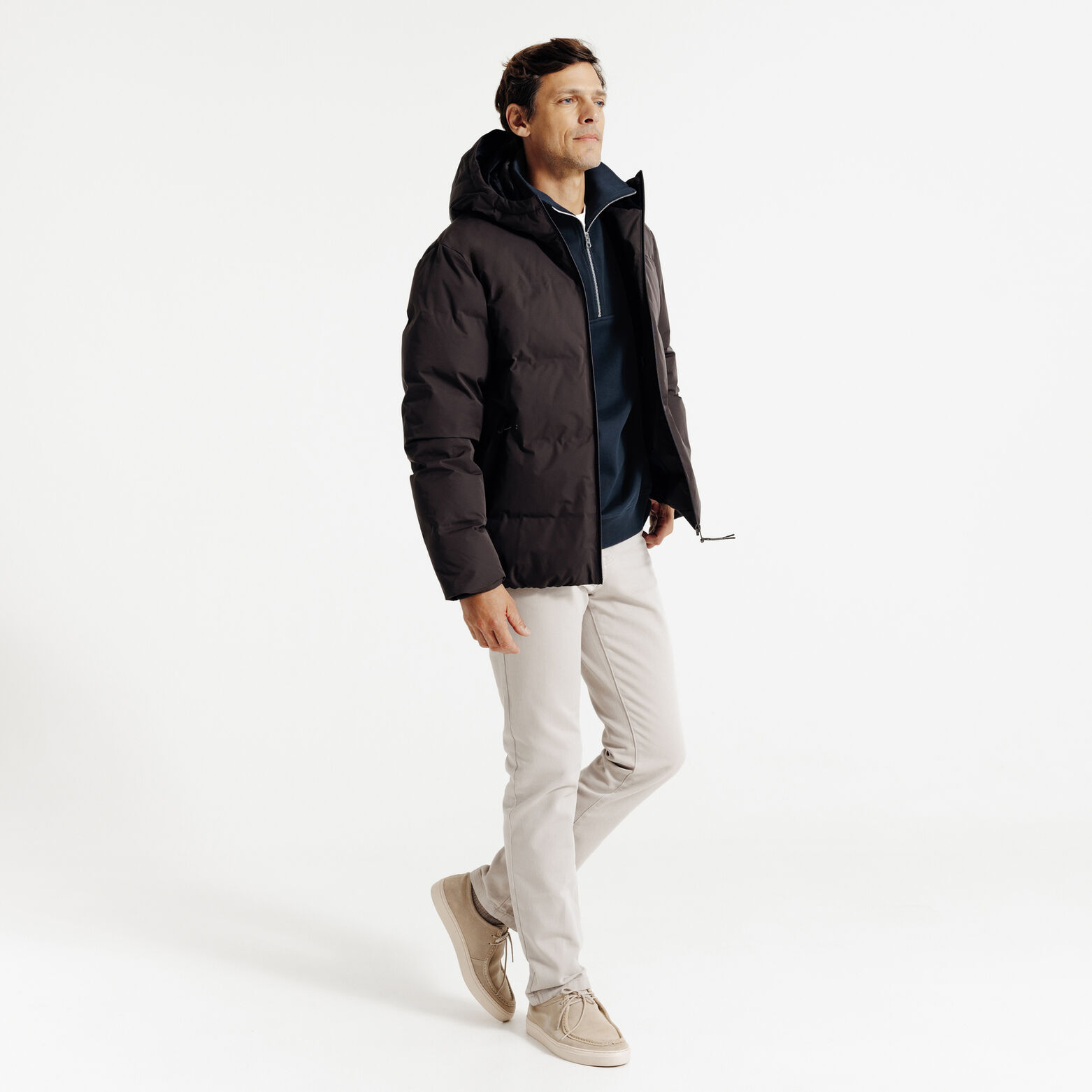 Sweat col camionneur zipp&eacute;