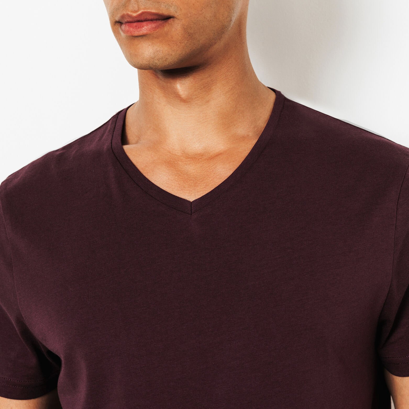 Tee shirt col V en coton