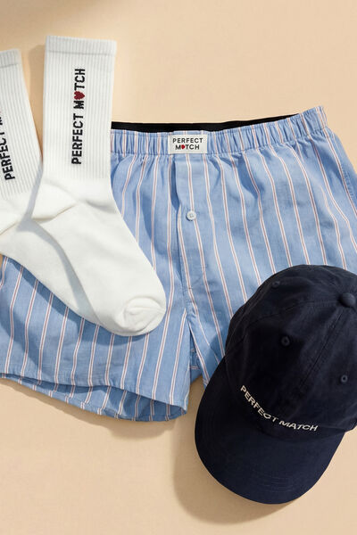 Cale&ccedil;on ray&eacute; "Perfect Match" Saint-Valentin