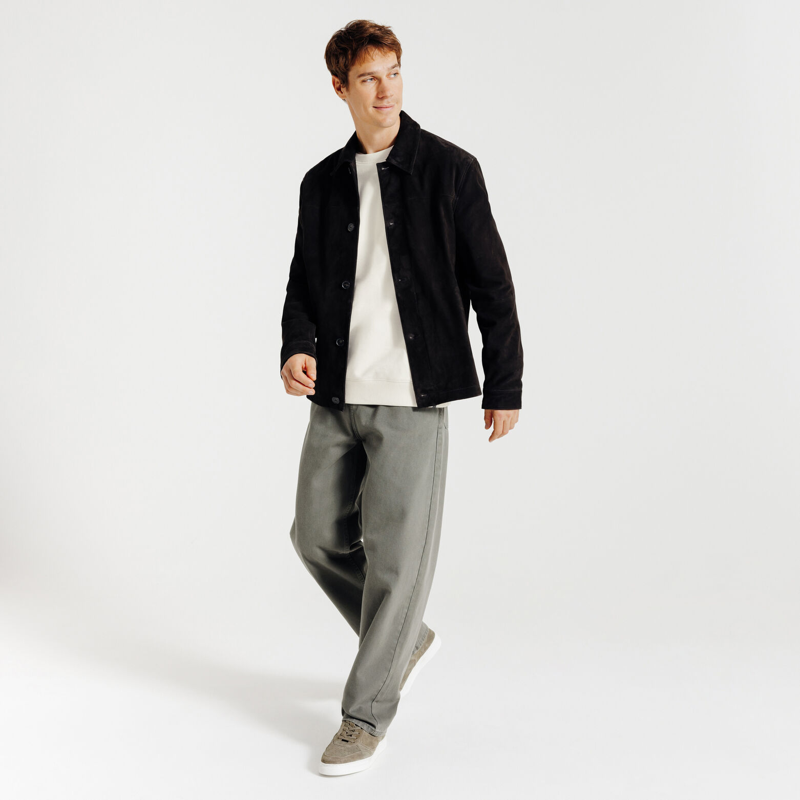 Effen sweater met ronde hals