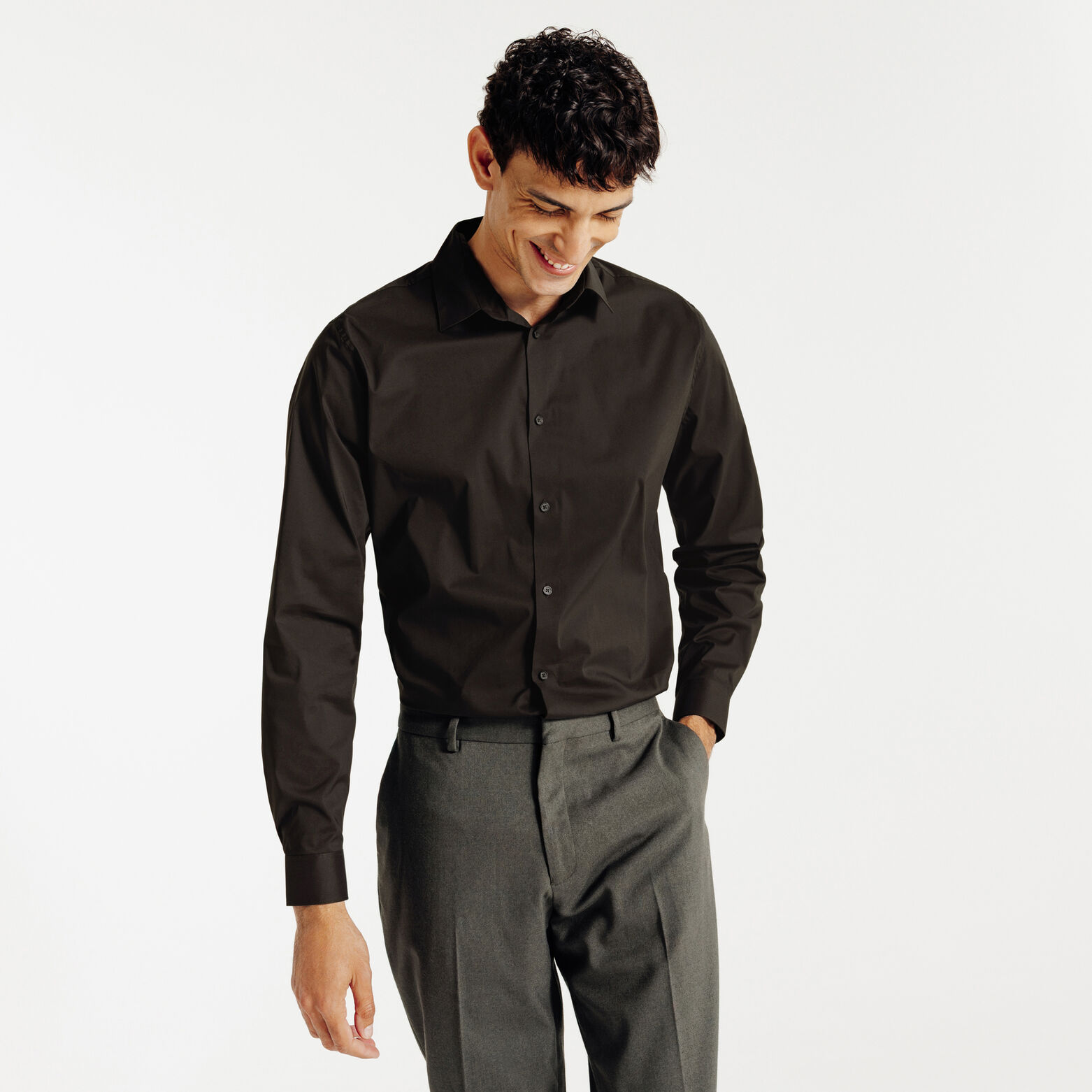 Chemise slim unie coton