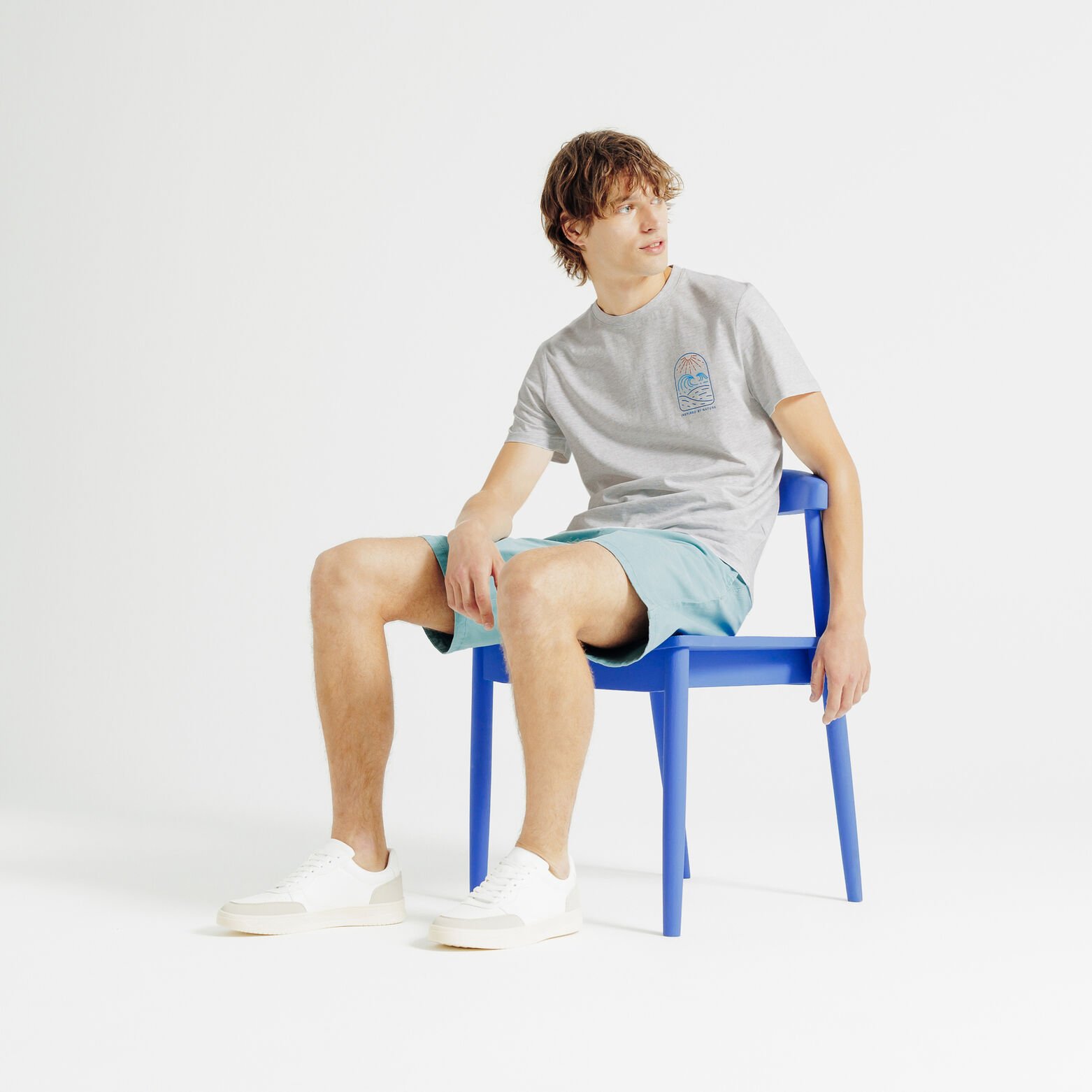 T-shirt ronde hals met print op de borst