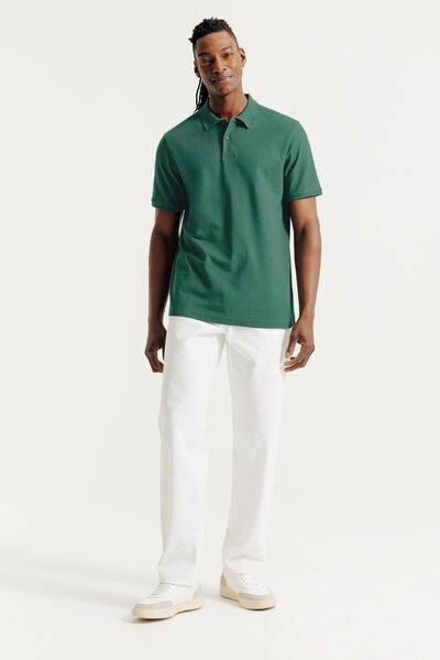 Polo manches courtes piqu&eacute; uni