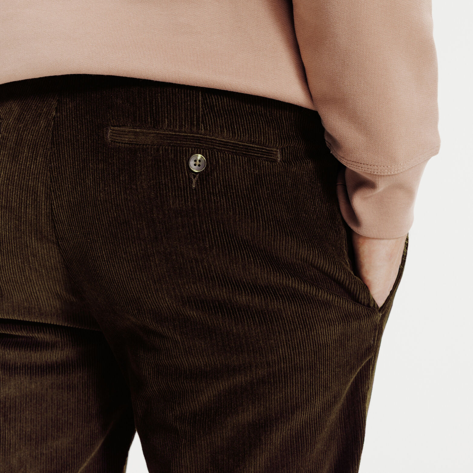 Pantalon chino straight velours