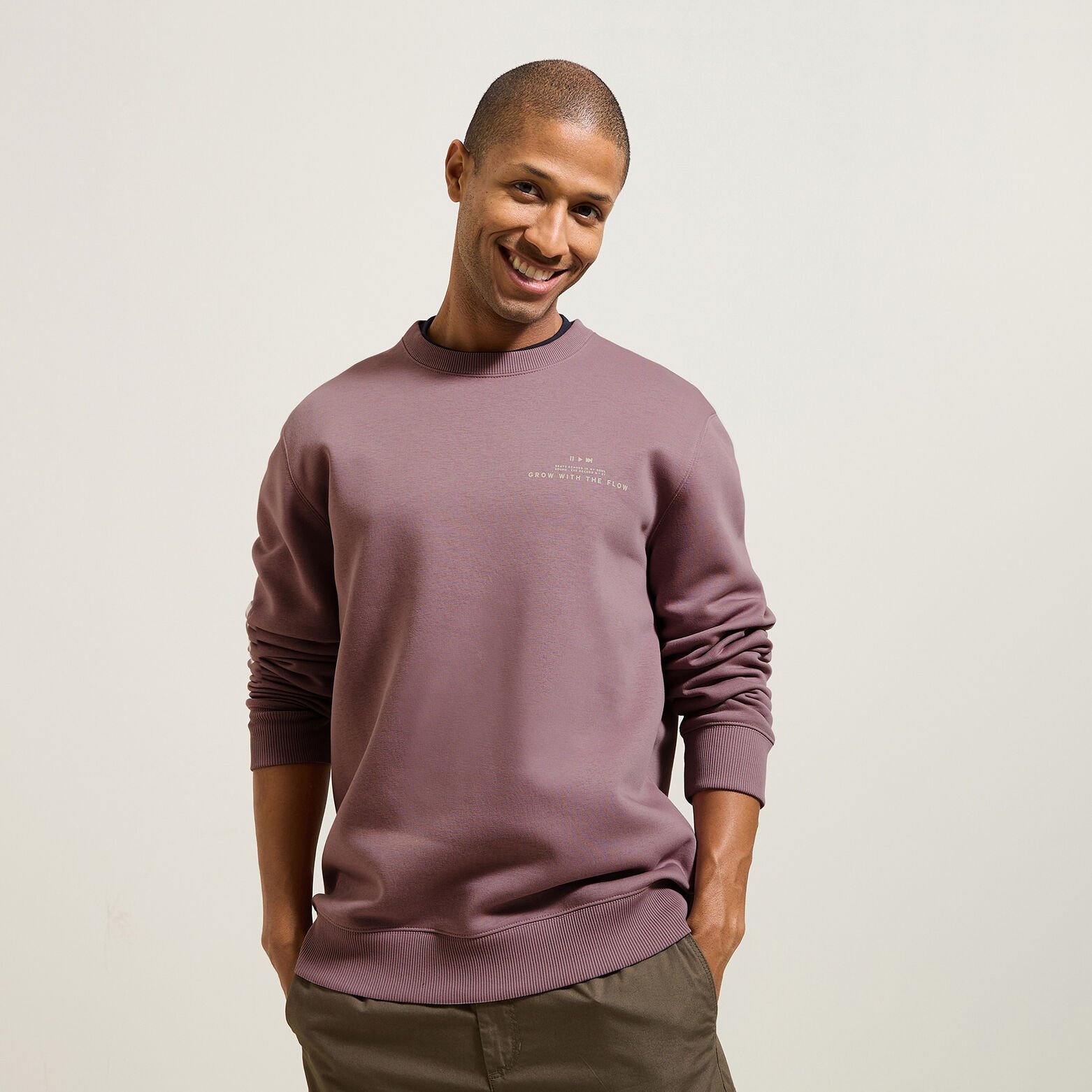 Sweat col rond imprim&eacute; devant