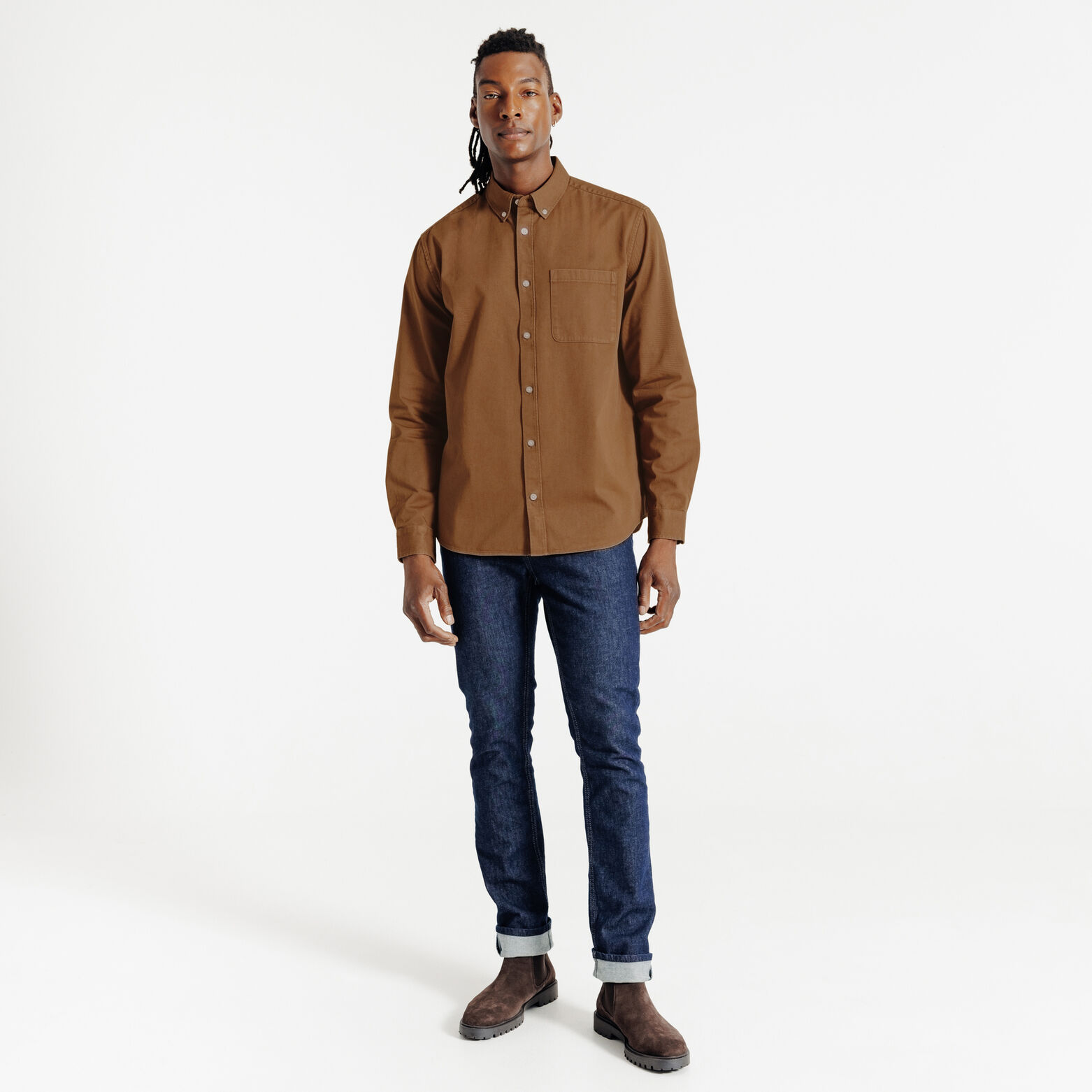 Effen hemd in katoen