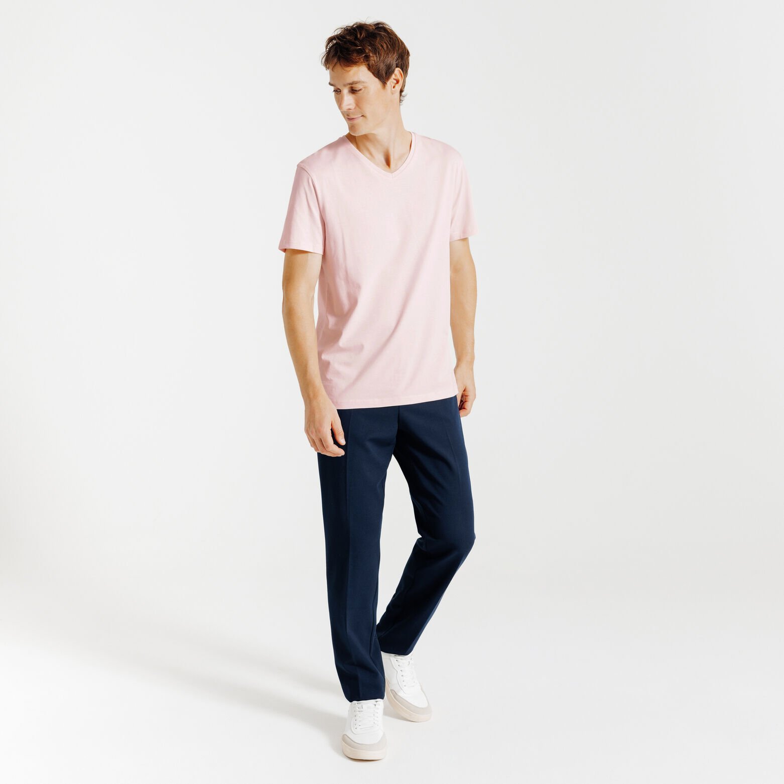 Tee shirt col V en coton