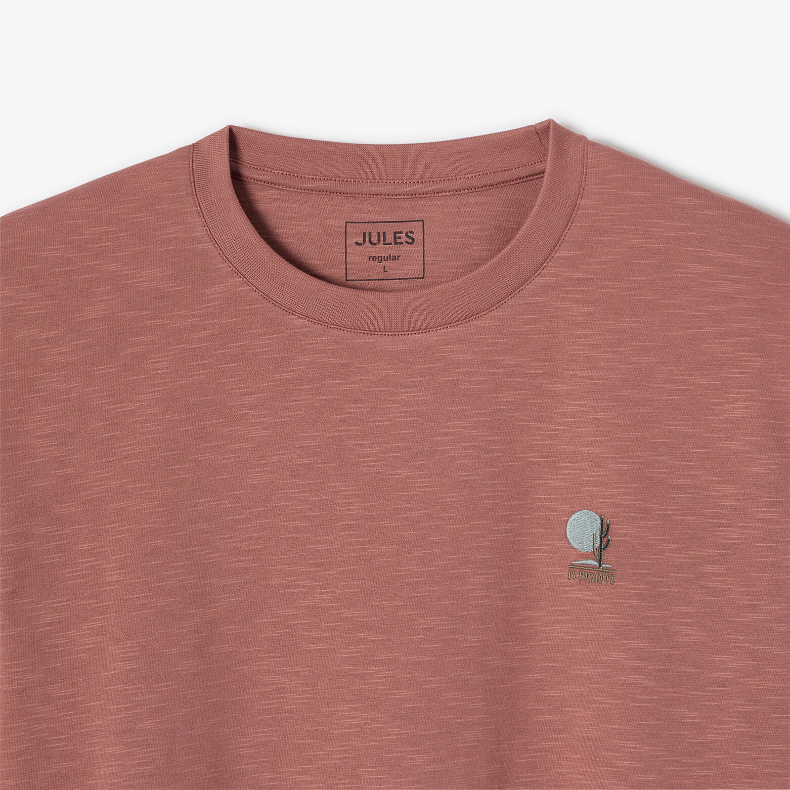 Tee shirt mati&egrave;re flamm&eacute;e broderie poitrine