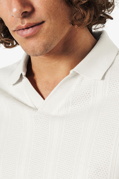 Polo manches courtes col resort &agrave; lignes