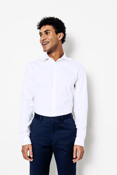 Chemise sans repassage en coton unie slim