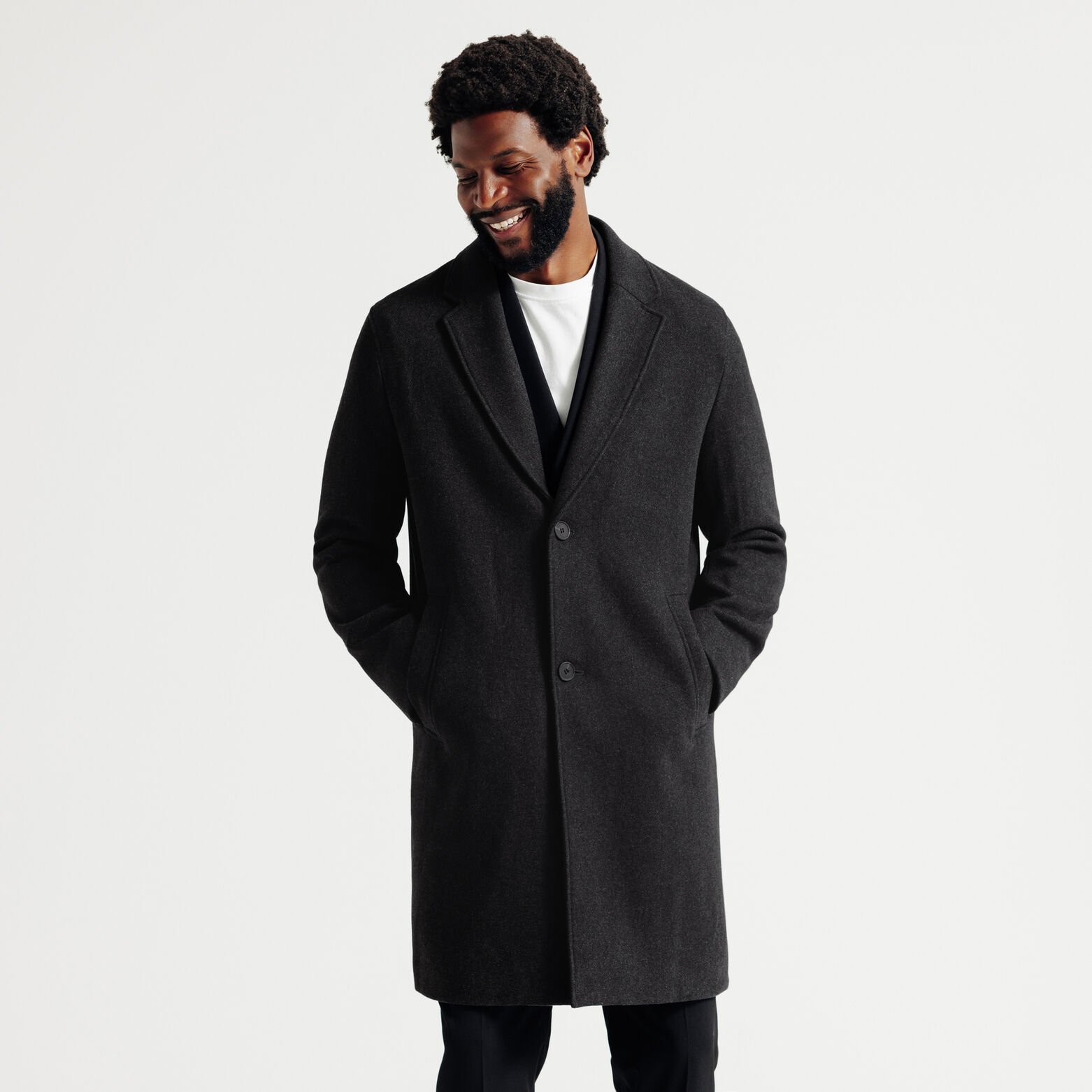 Manteau hiver long col tailleur