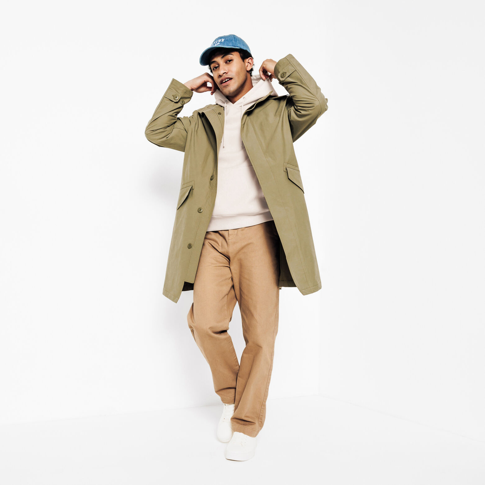 Effen sweater met kap