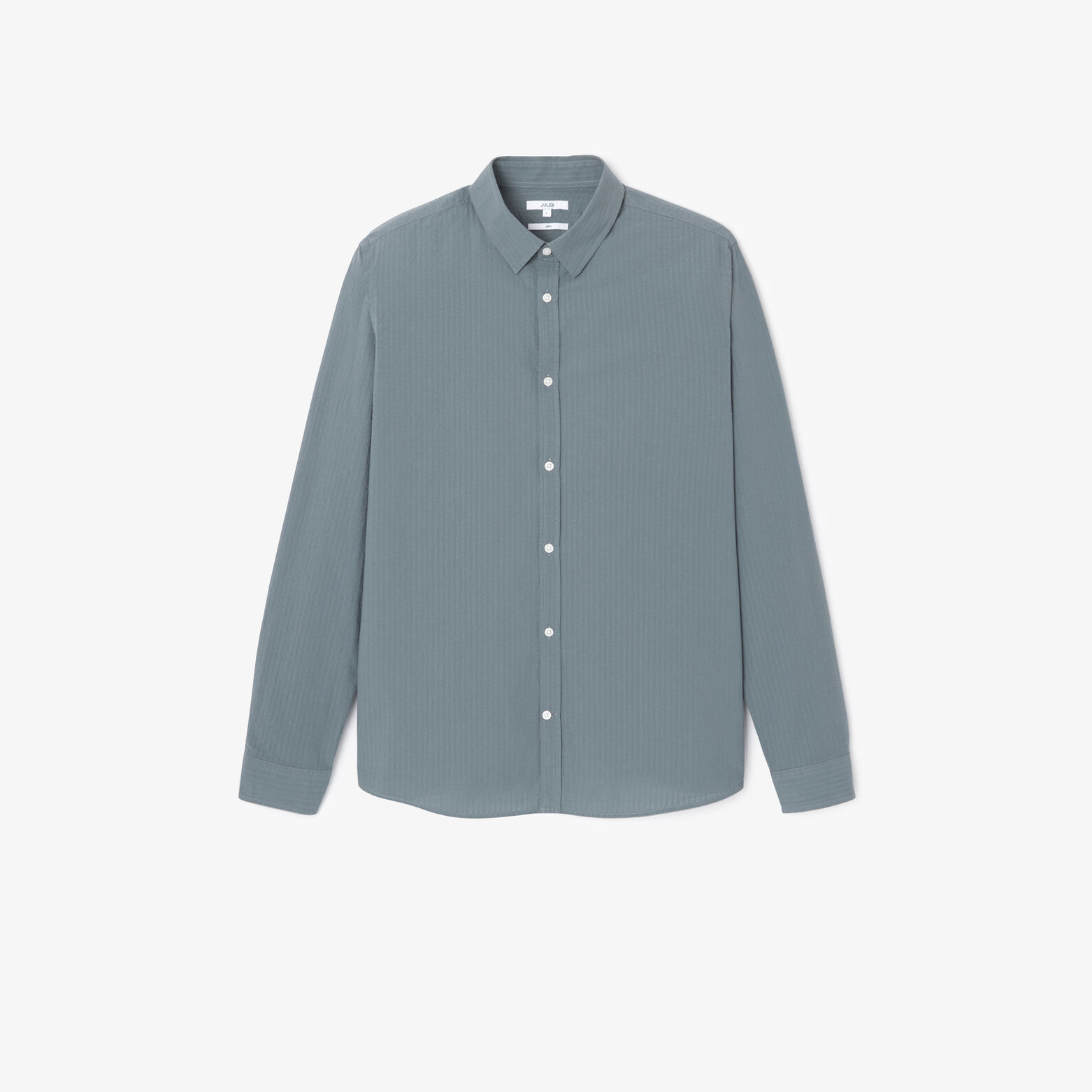 Chemise en coton seersucker unie