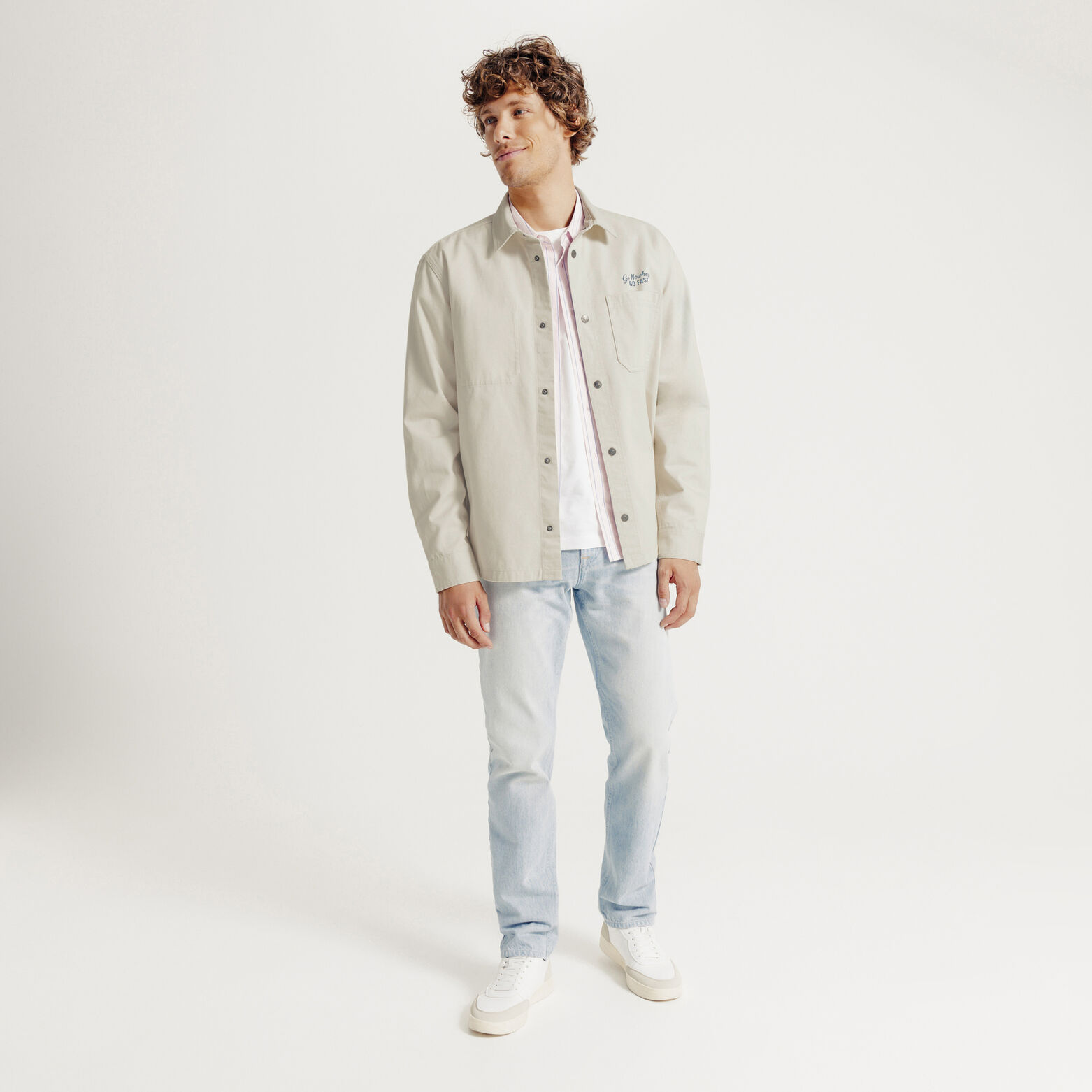 Overhemd in katoen met print