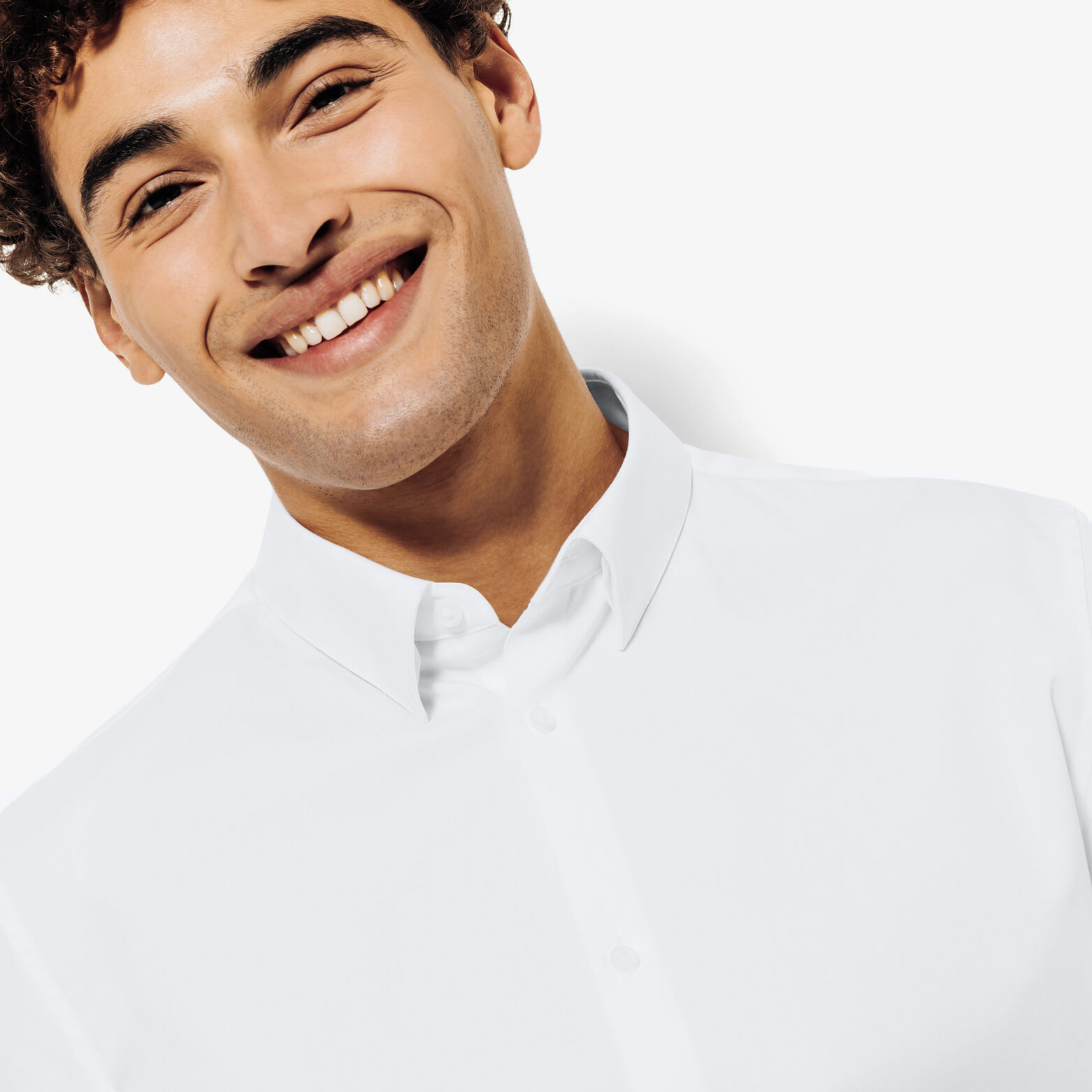 Chemise slim unie coton repassage facile