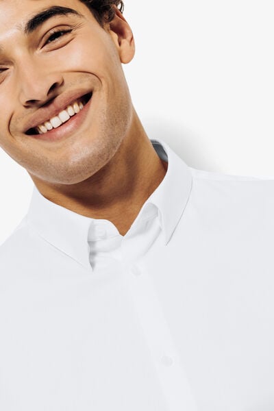 Chemise slim unie coton repassage facile