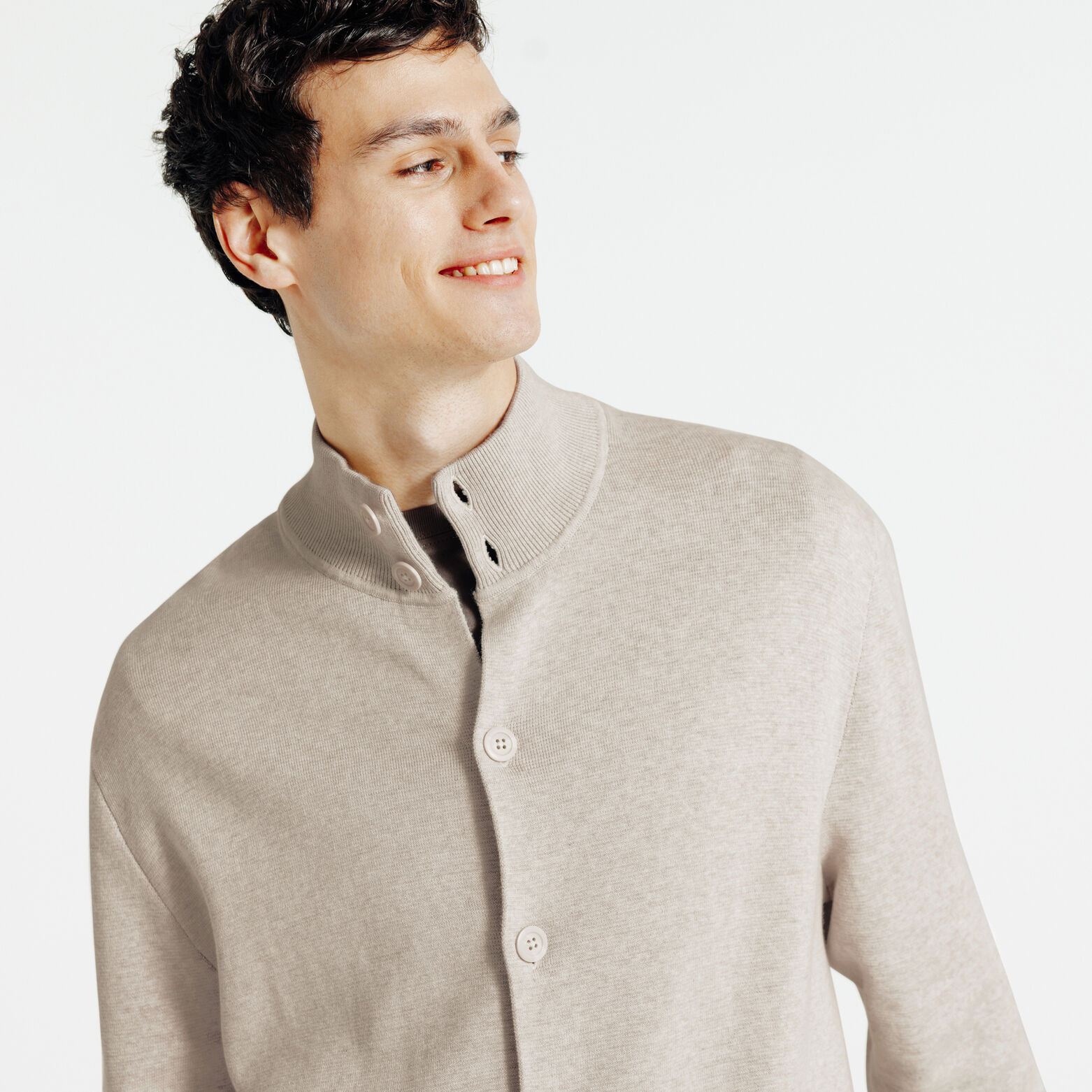 Gilet met knopen en opstaande kraag