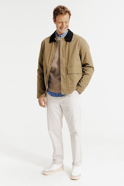 Trui ronde hals in fantasie-stekenpatroon