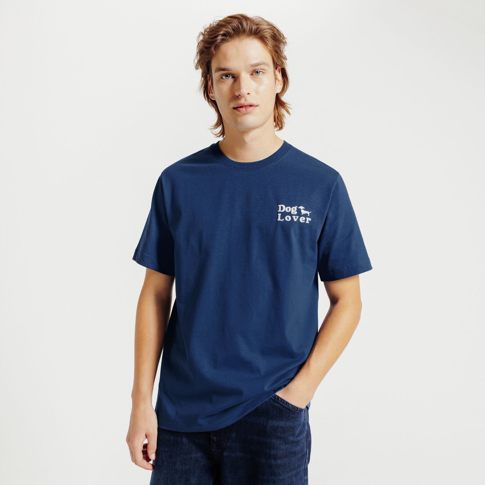 Tee shirt imprim&eacute; poitrine chien