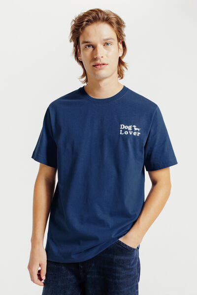 Tee shirt imprim&eacute; poitrine chien