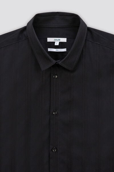 Chemise en coton satin&eacute;e ray&eacute;e