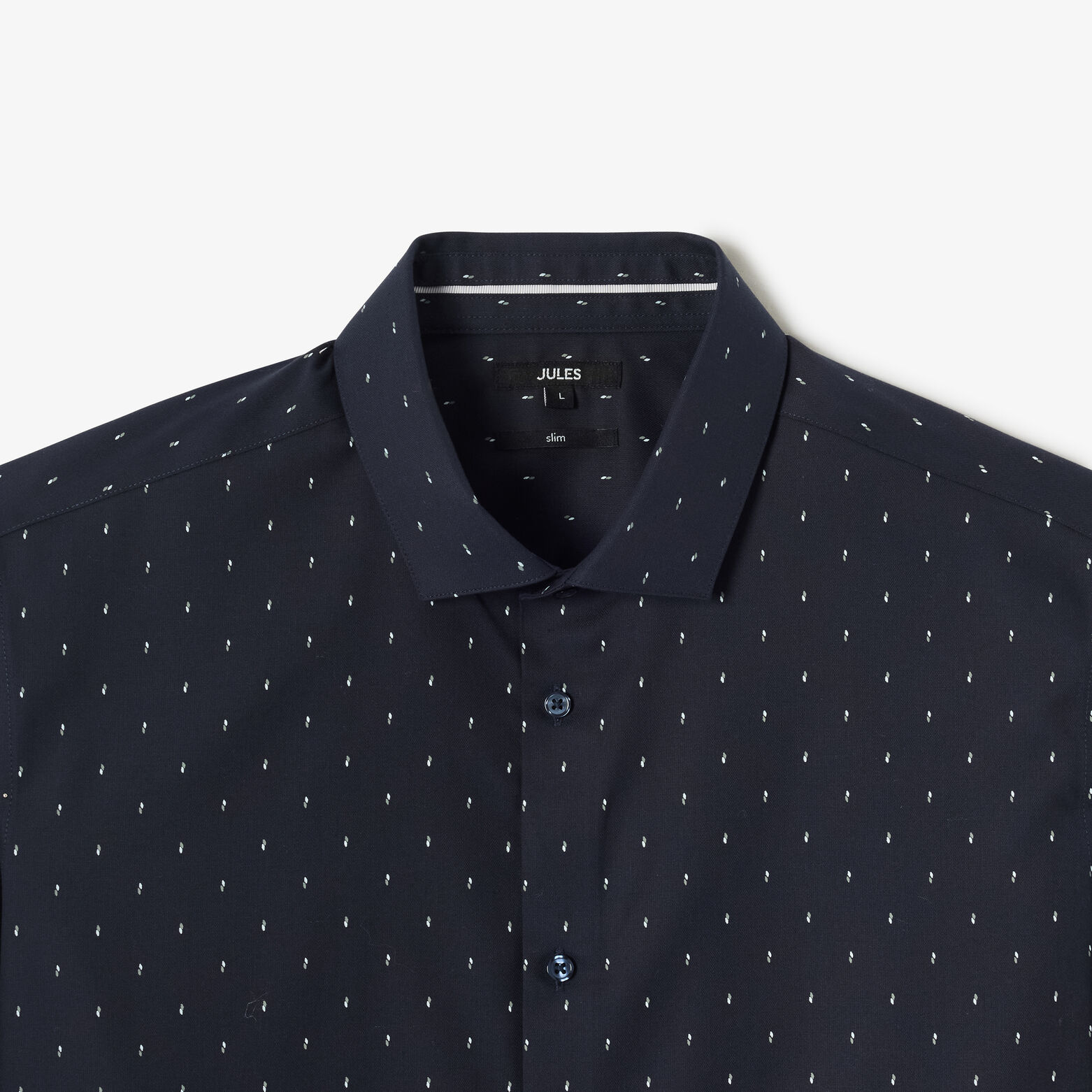 Slim hemd met microprint in katoen